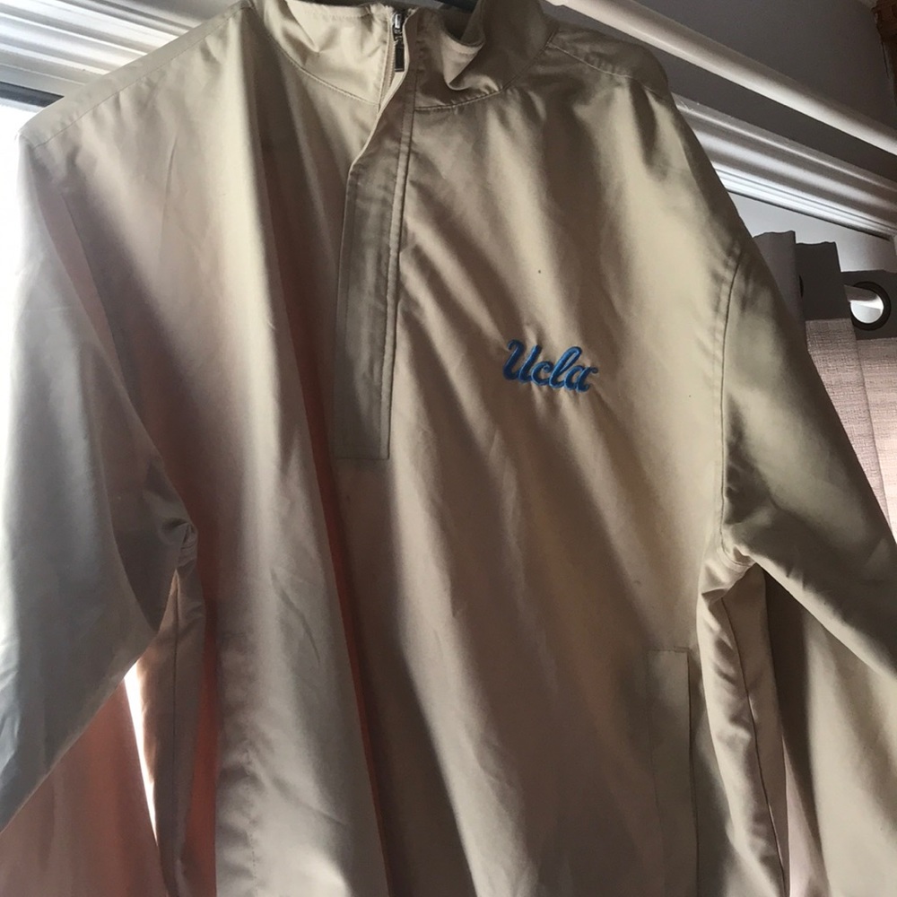 UCLA half zip bomber jacket